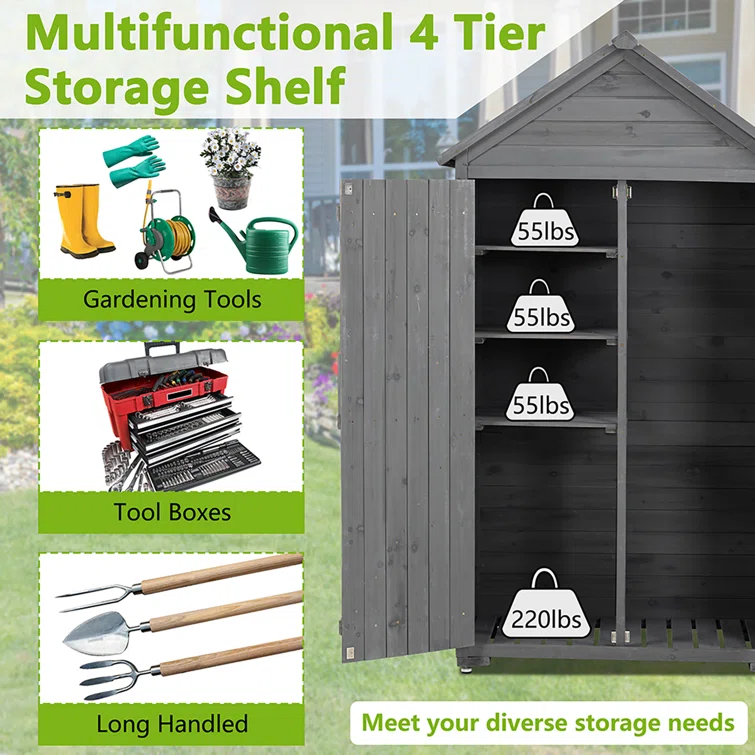2 ft. W x 3 ft. D Tool Shed