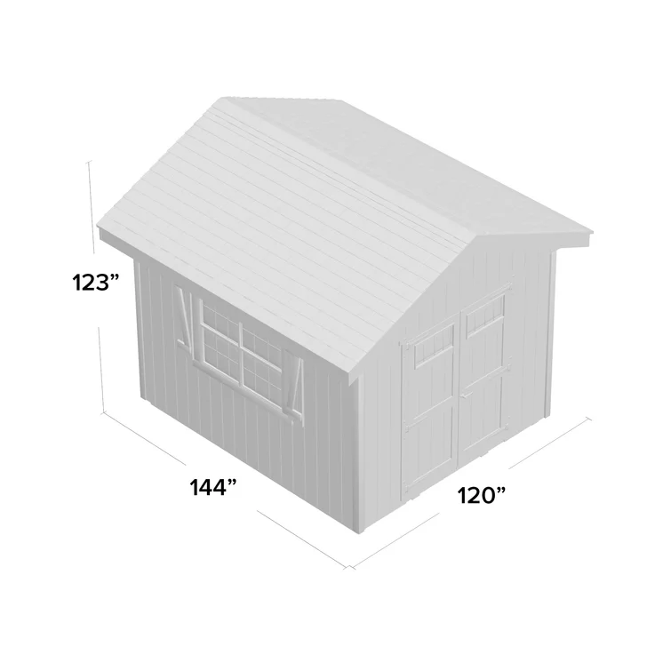 Homestead 10 ft. W x 12 ft. D Wood Storage Shed