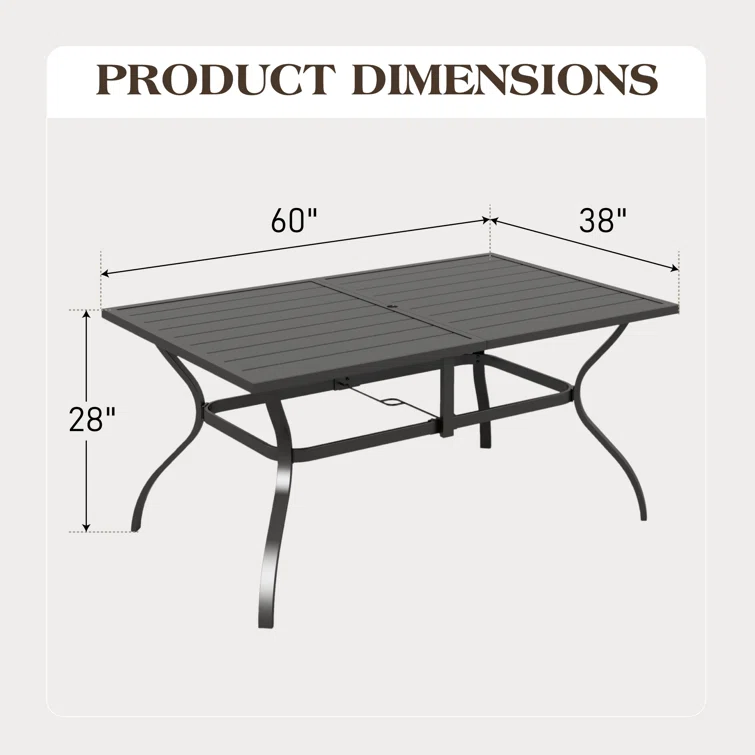 Alyah 6 - Person Rectangular Outdoor Dining Set