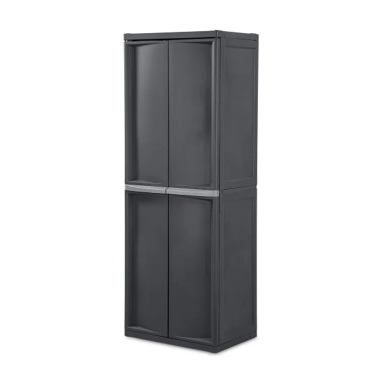 Sterilite 4 Shelf Cabinet, Heavy Duty, Easy Assembly Storage Unit, Organize Bins in Garage, Basement
