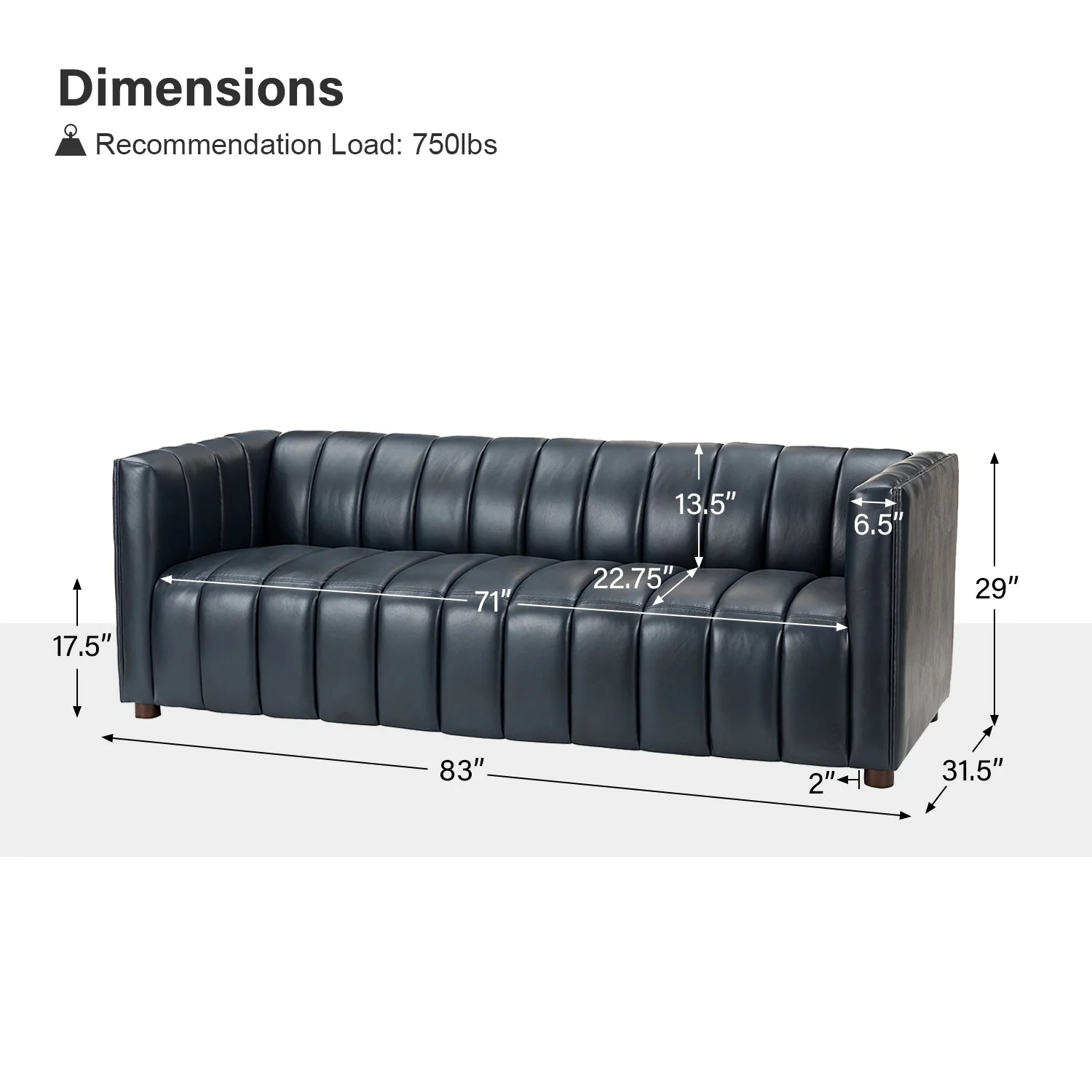 Rowan Genuine Leather Vinyl Office Sofa -83