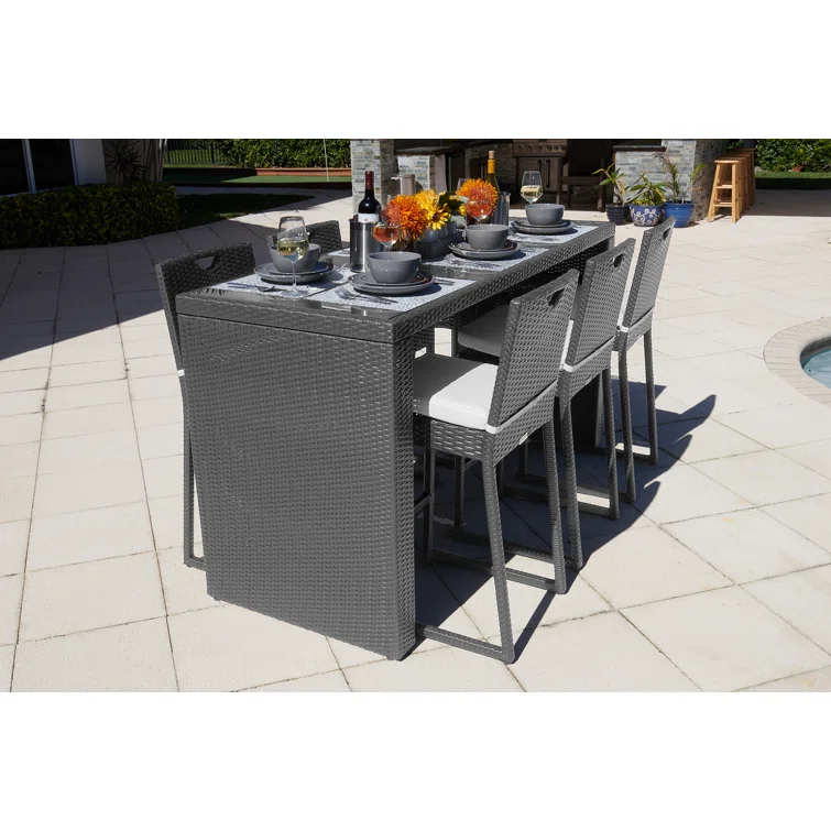 Bari 6 - Person Rectangular Outdoor Dining Set with Cushions