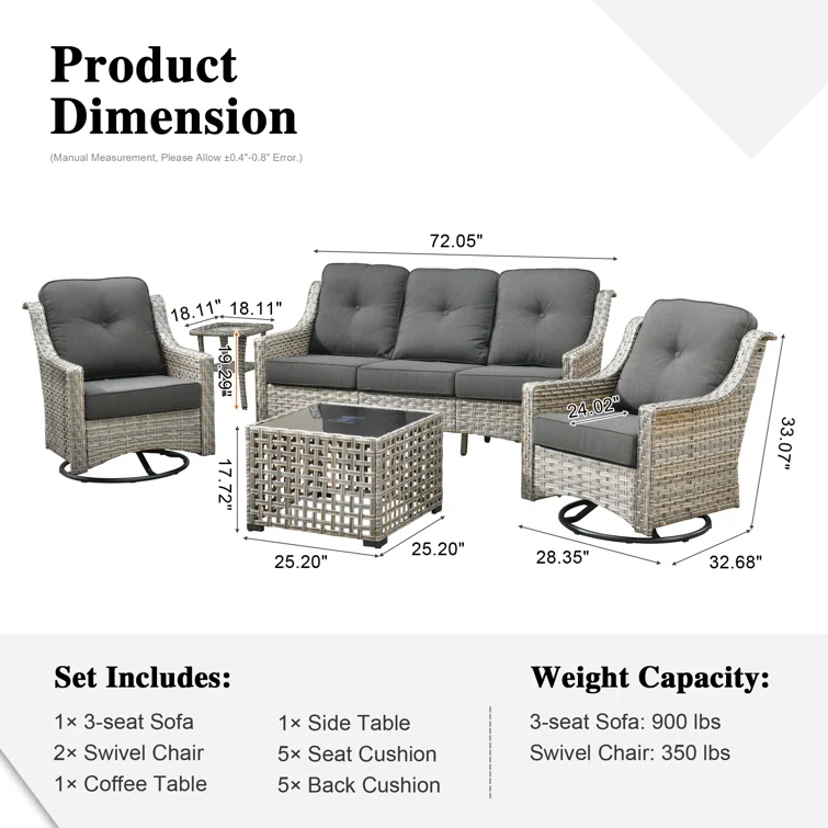 Mendota 6 - Person Outdoor Seating Group with Cushions