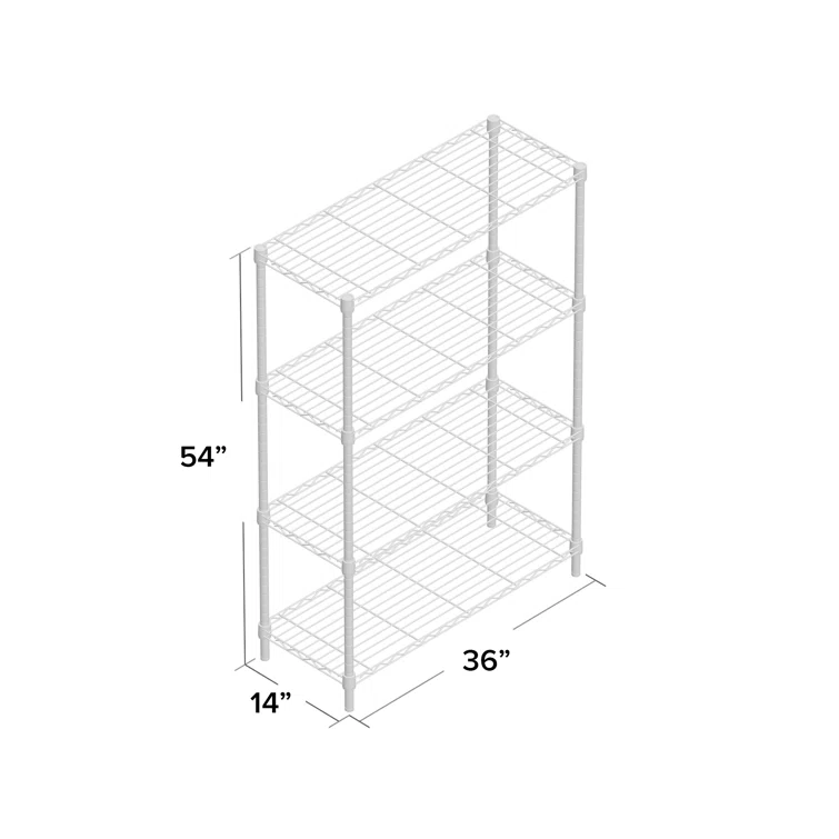 Moraga 4-Tier Shelving Unit (54" H x 36" W x 14" D)