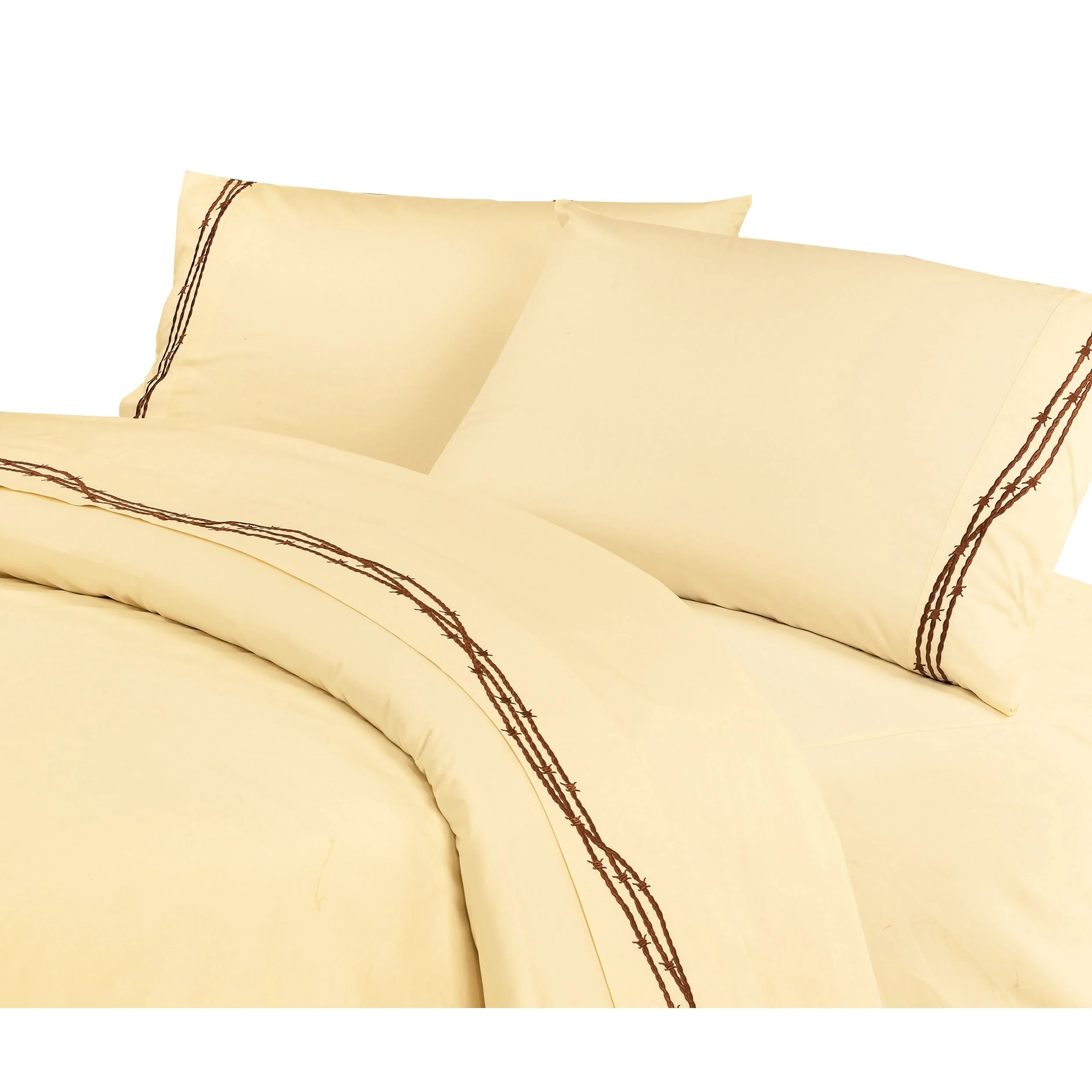 Paseo Road by HiEnd Accents 350TC Barbwire Embroidered Sheet Set, 4PC