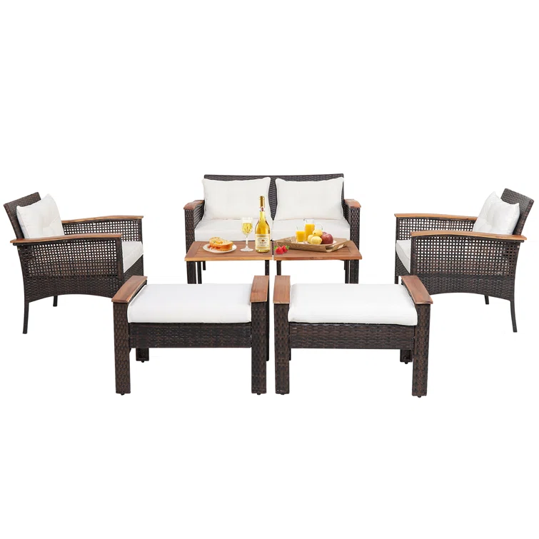 Gymax 6 - Person Outdoor Seating Group with Cushions