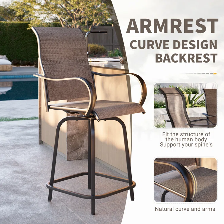 Bhairavi Square 2 - Person Patio Long Bar Height Dining Set