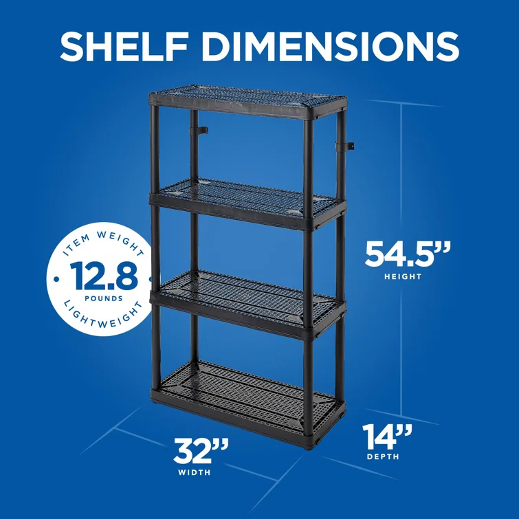 Millani 32'' W Plastic Shelving Unit