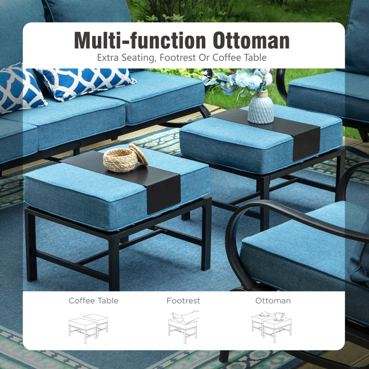 Tapasi 5-7 - Person Patio Conversation Set with Swivel Lounge Chairs & Sofa