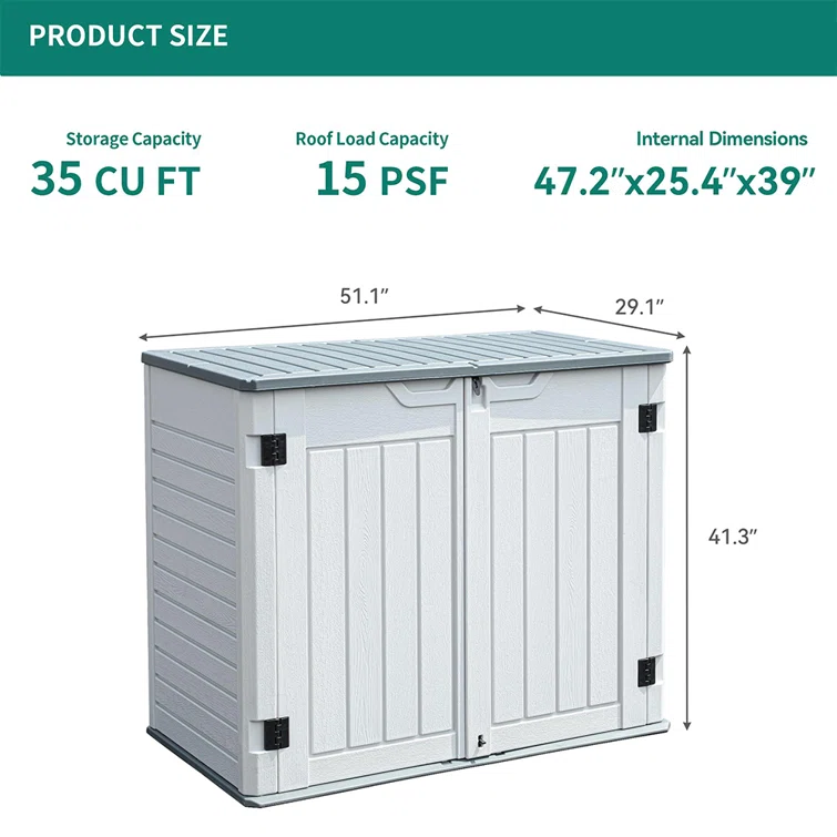 4 ft. W x 2 ft. D Plastic Tool Shed