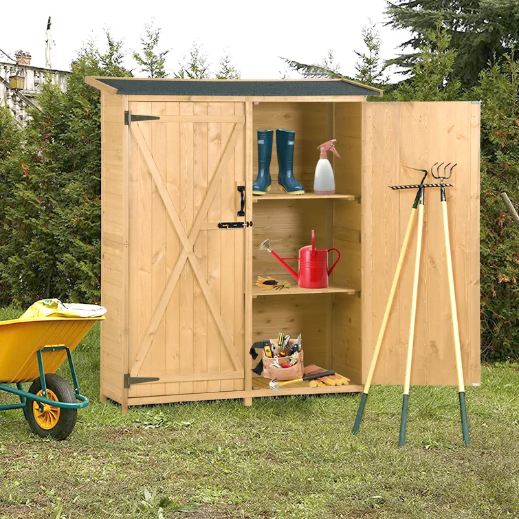 Outdoor Wood Storage Shed Tool Organizer,Garden Shed