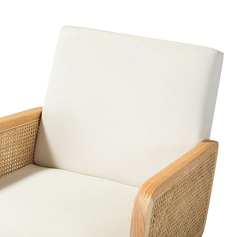 Yamat Velvet Rocking Armchair with Cane Arms