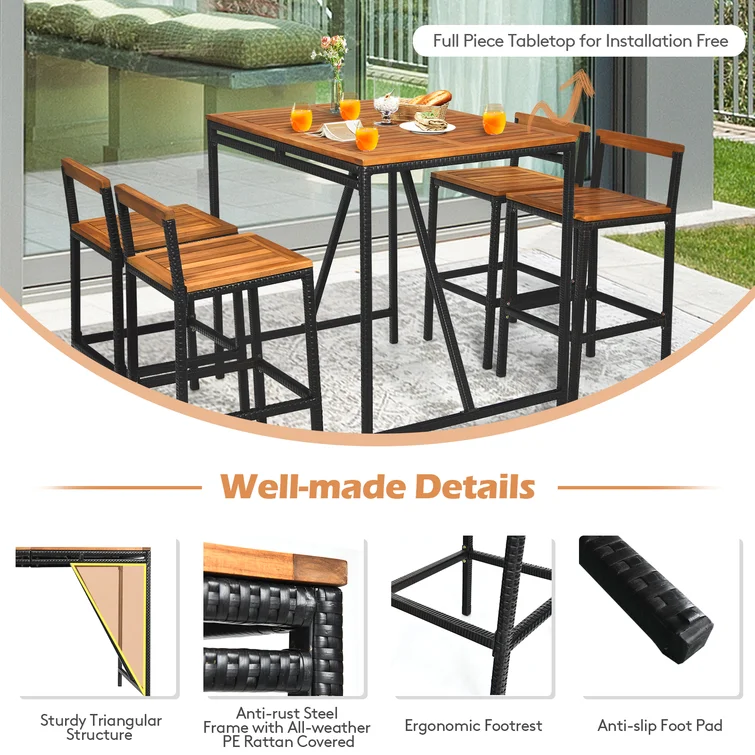 Nigel 4 - Person Square Outdoor Dining Set