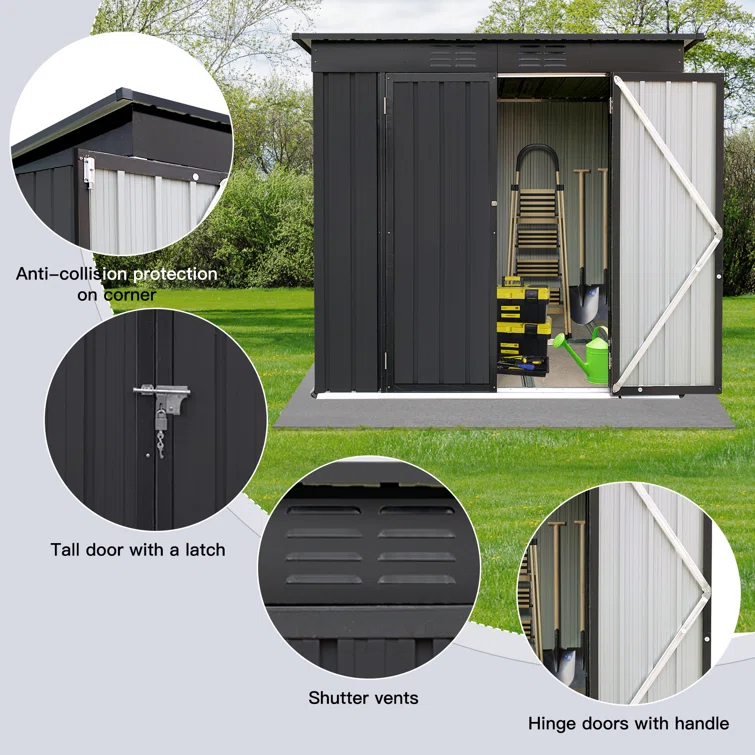 Louella 4 Ft. W X 6 Ft. D Metal Tool Shed