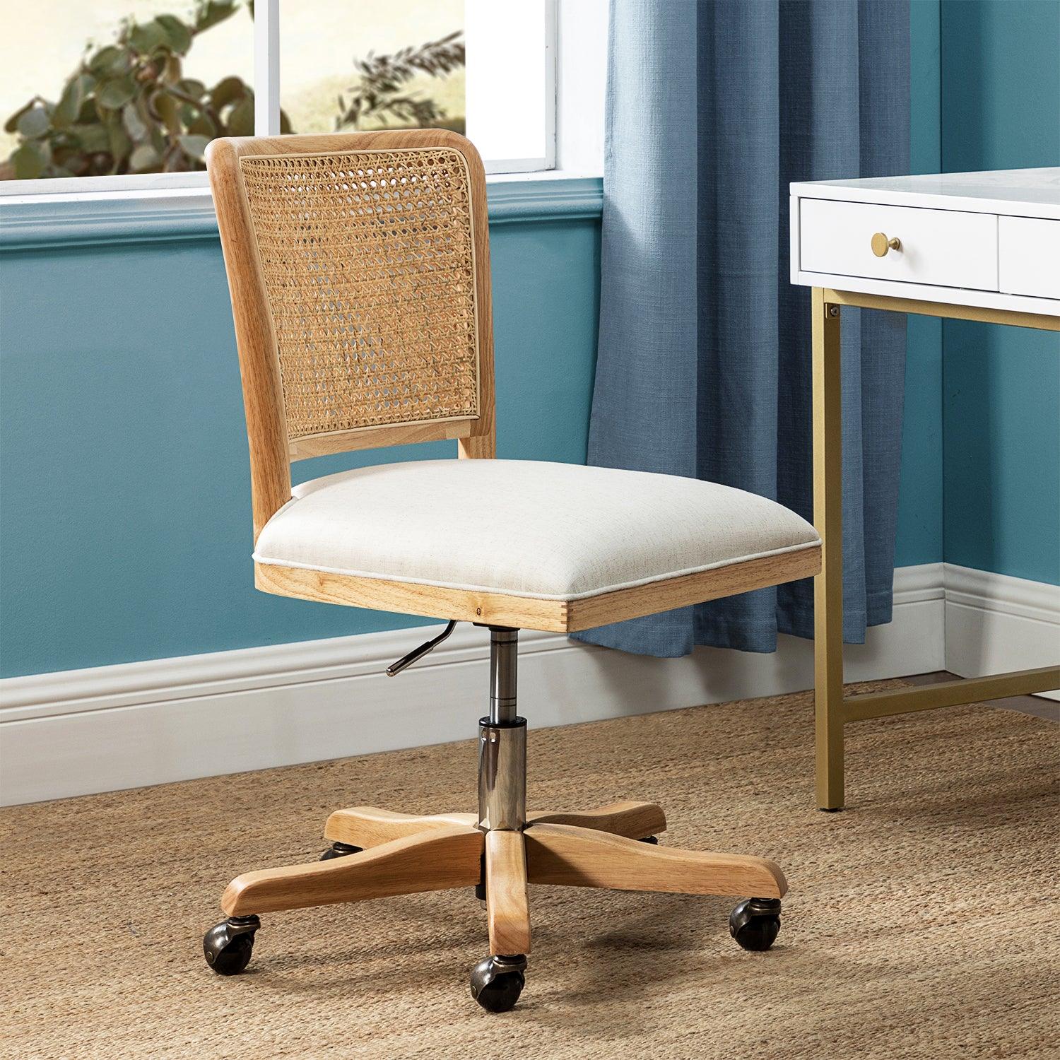 Blanca Cane Task Vanity Table Chair