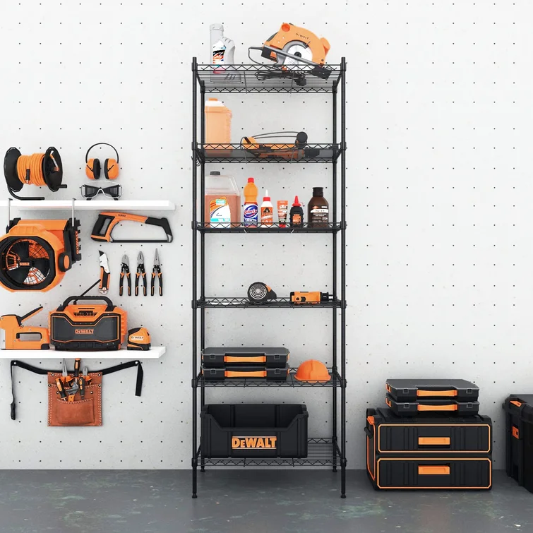 Ameela 63" H X 21" W x 12" D Storage Shelving Unit with Wheels, Leveling Feet