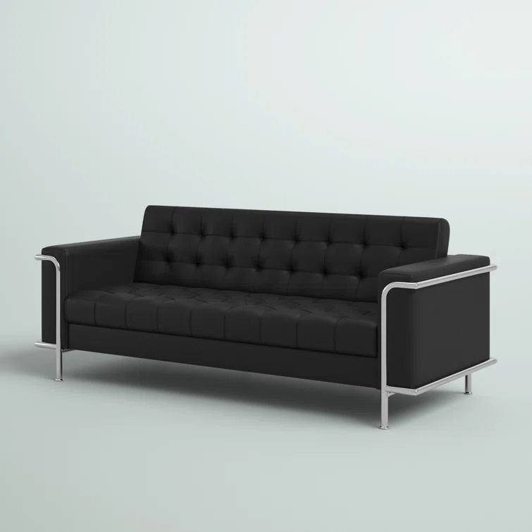 HERCULES Lesley Series Contemporary LeatherSoft Double Stitch Detail Sofa with Encasing Frame