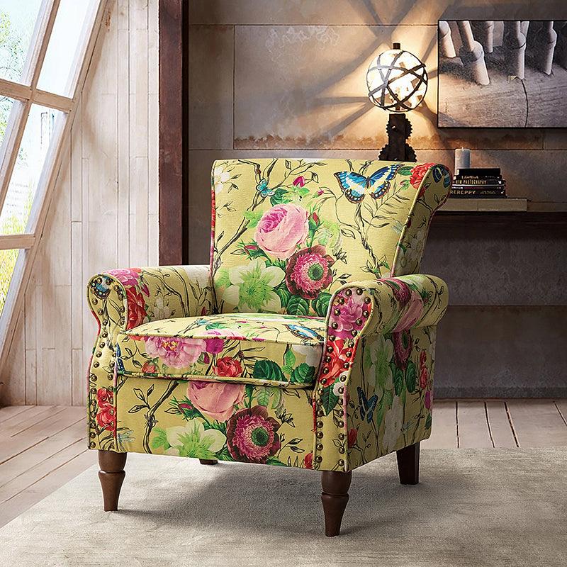 Artemisa Modern Floral Pattern Upholstered Armchair
