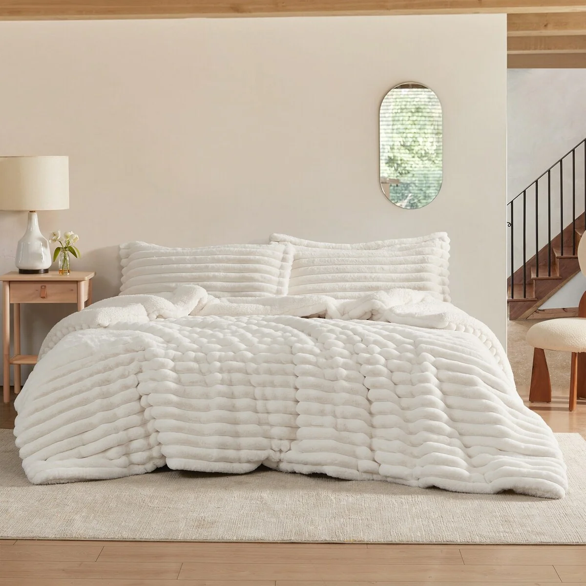 Roll Cakes Chunky Bunny - Coma Inducer? Oversized Comforter Set - Cream
