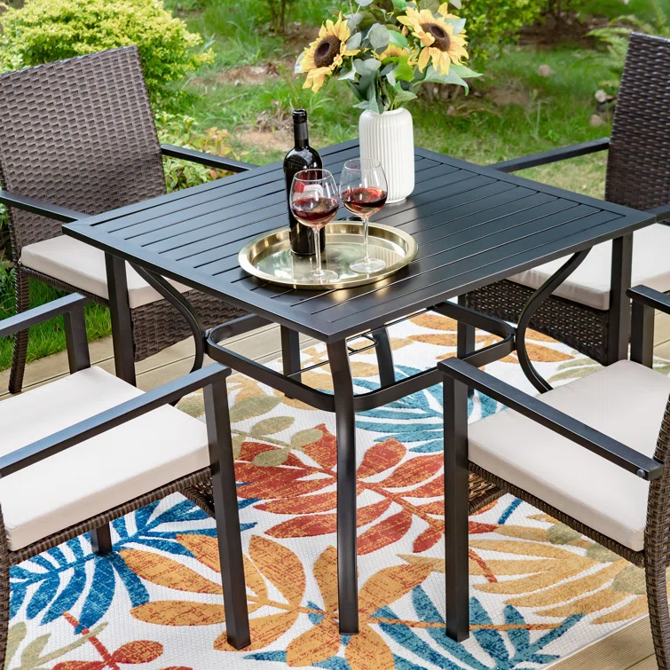 Argyri 4 - Person Square Outdoor Dining Set with Cushions