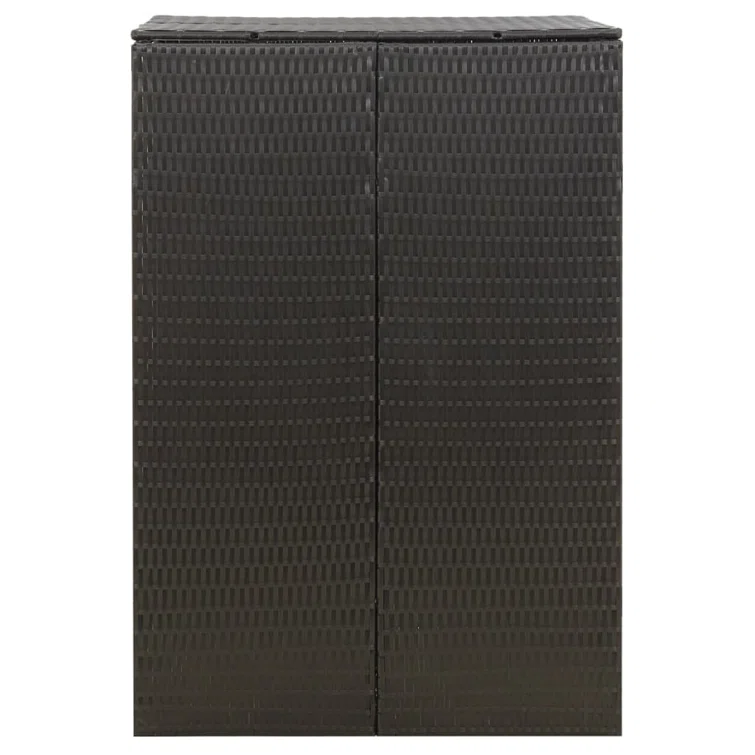 vidaXL Bin Store Outdoor Trash Can Storage Single Wheelie Bin Shed Poly Rattan