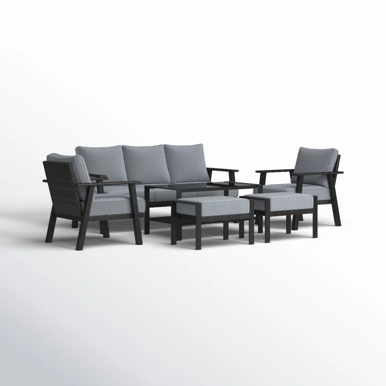 Aisatou 5 - Person Outdoor Seating Group with Cushions
