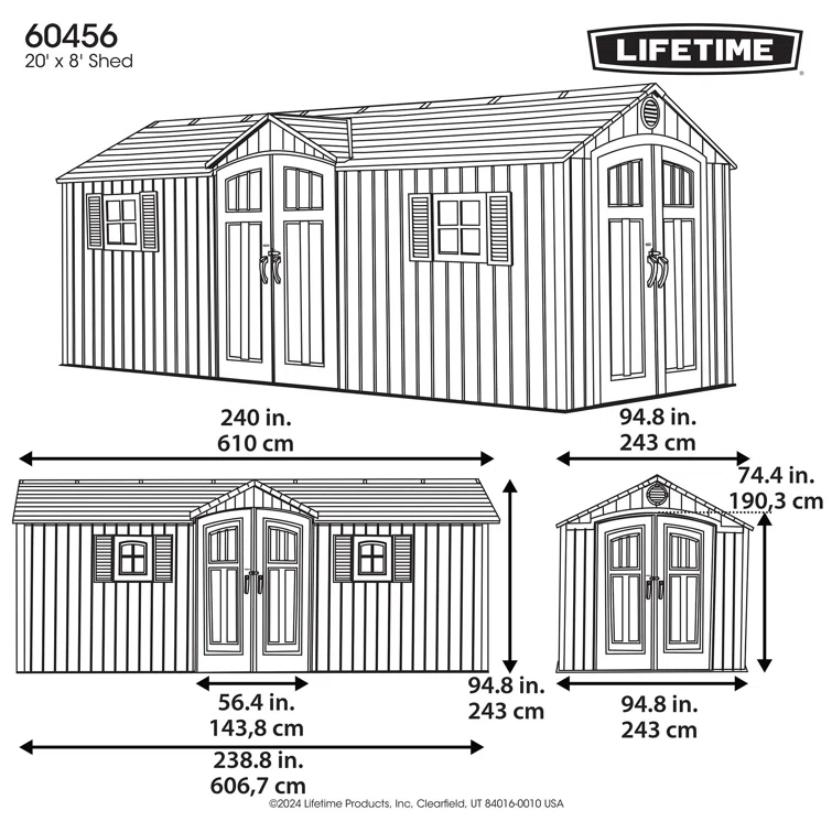 20 Ft. X 8 Ft. Dual Entry Shed