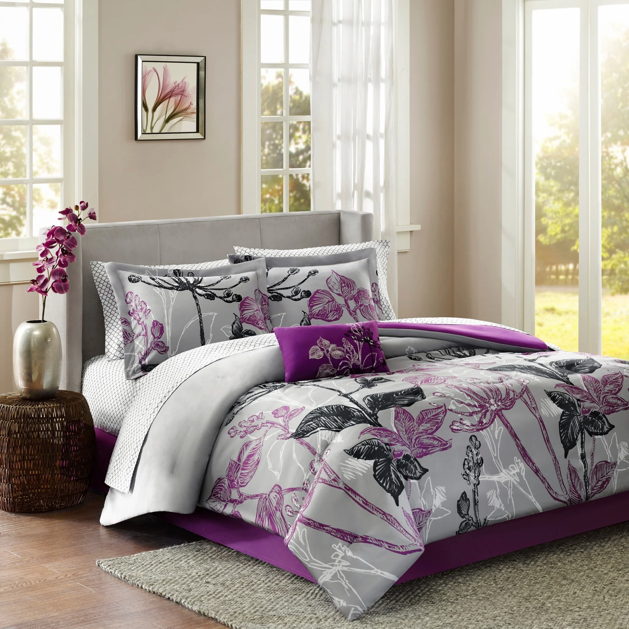Madison Park Essentials Nicolette Comforter Set with Cotton Bed Sheets