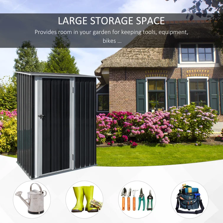 Storage 4 ft. 8 in. W x 2 ft. 9 in. D Metal Lean-To Tool Shed