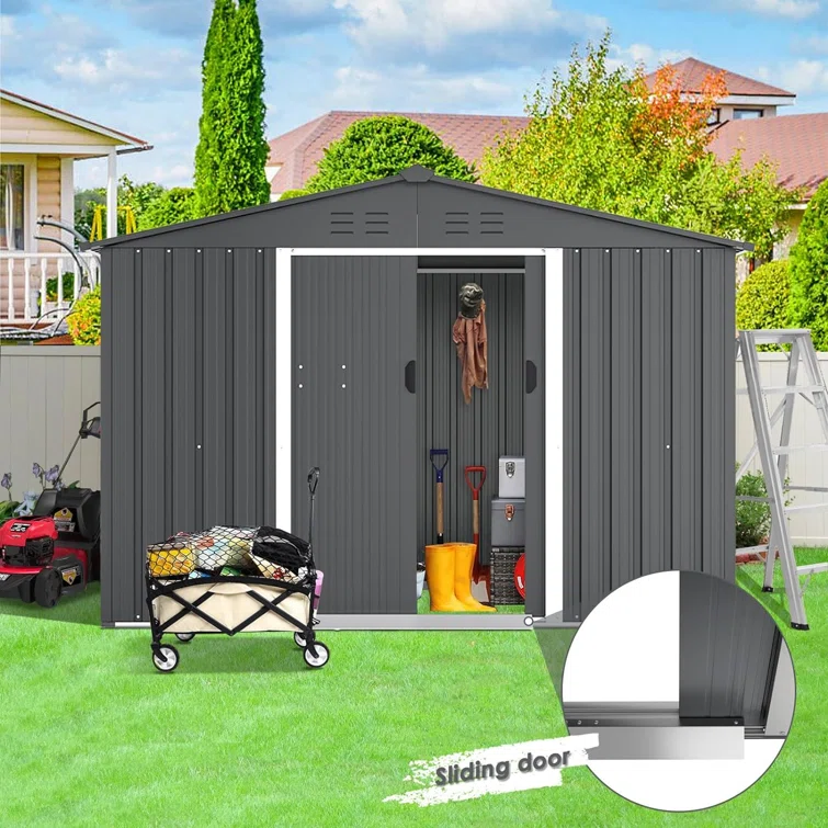 8 ft. W x 6 ft. D Metal Storage Shed