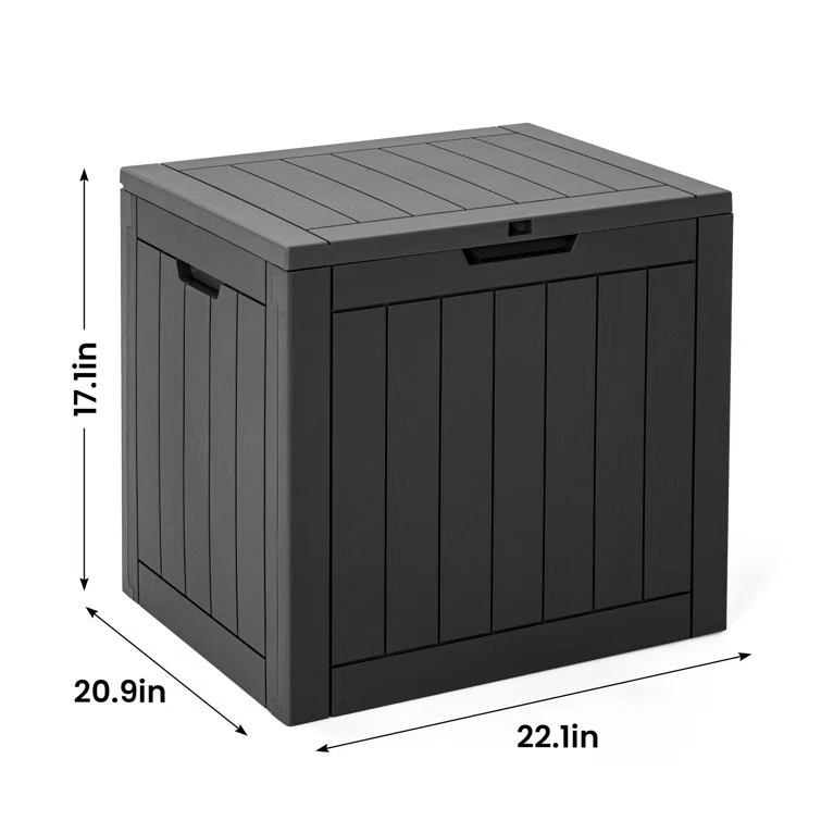 PAMAPIC 22.1'' W 31 Gallons Water Resistant Polypropylene Lockable Deck Box