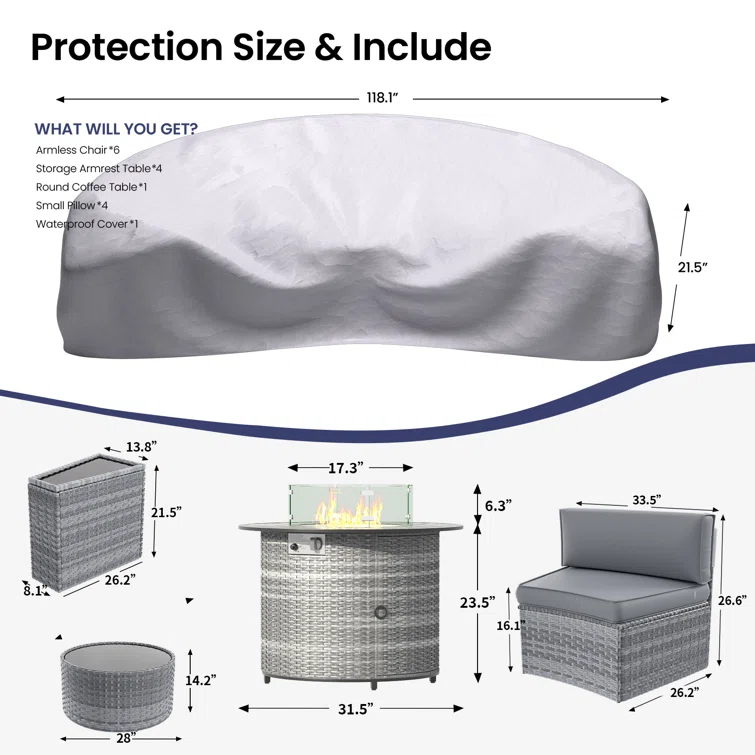 Arijit 6 - Person Outdoor Seating Group with Cushions