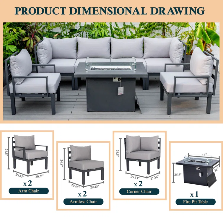 Chelsea 6 - Person Outdoor Seating Group with Cushions