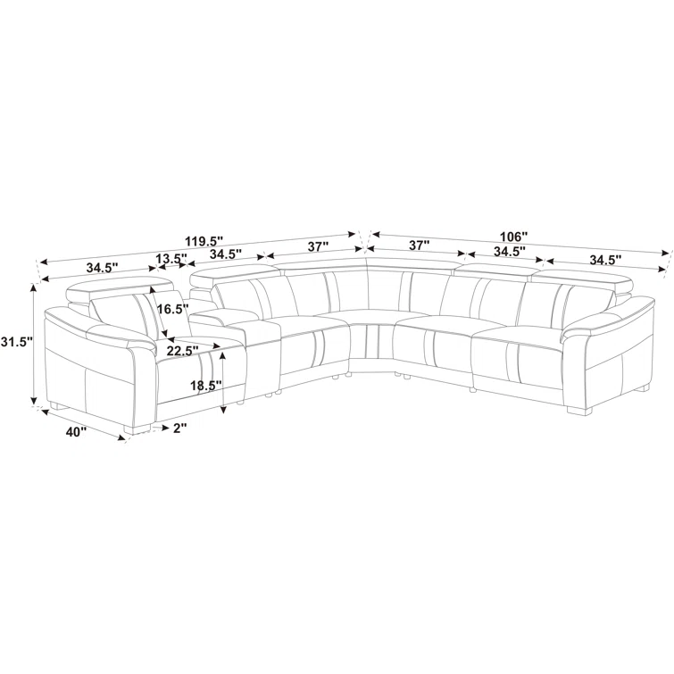 Ayshea Upholstered Power Reclining Sectional