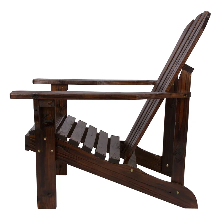 Brently Solid Wood Adirondack Chair with Table
