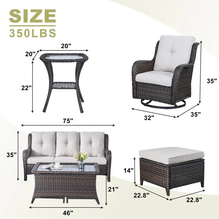 Bonia 5 - Person Outdoor Seating Group with Cushions
