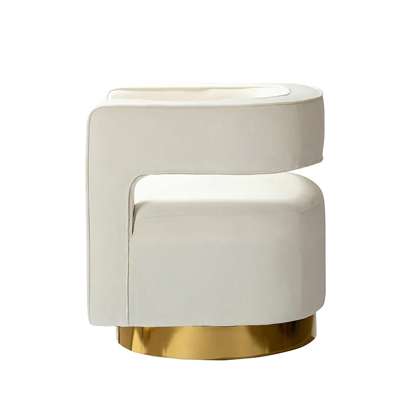 Agata Velvet Swivel Barrel Armchair