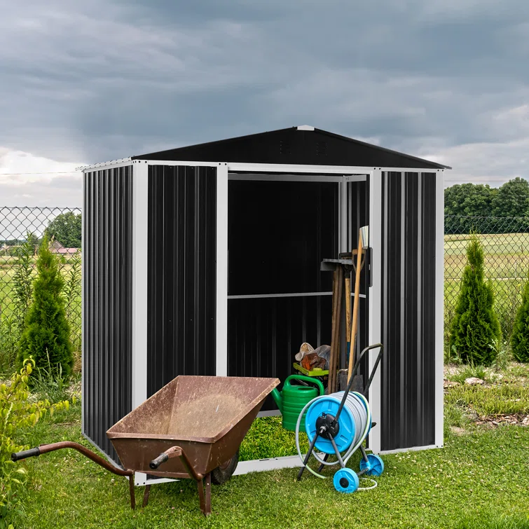 6 ft. W x 4 ft. D Metal Storage Shed