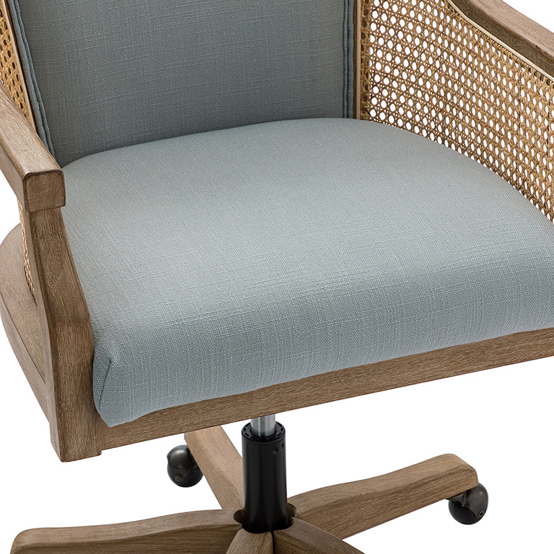 Audrey Task Accent Chair with Rattan Arms