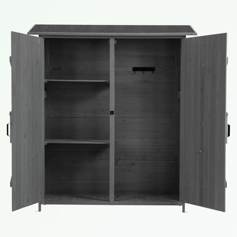 5 ft. W x 2 ft. D Solid Wood Vertical Tool Shed