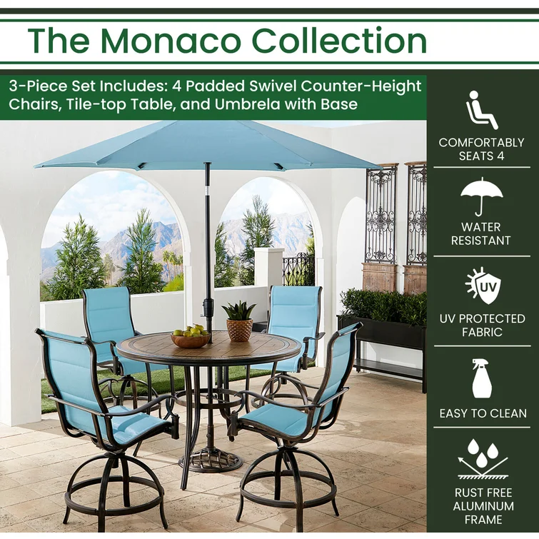 Adrash 4 - Person Round Outdoor Dining Set with Cushions