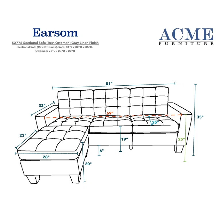 2 - Piece Upholstered Sectional