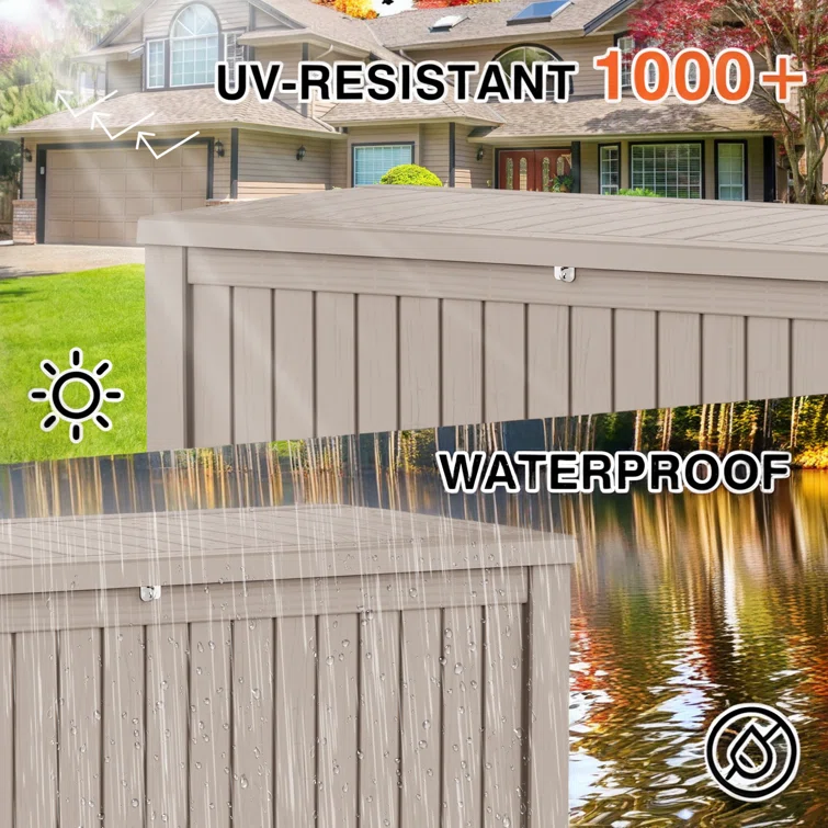WORACO 28.39'' W 150 Gallons Water Resistant Resin Lockable Deck Box