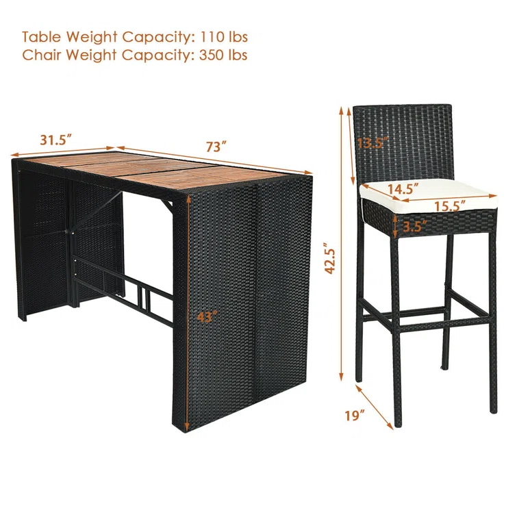 Arayla 6 - Person Rectangular Outdoor Dining Set with Cushions