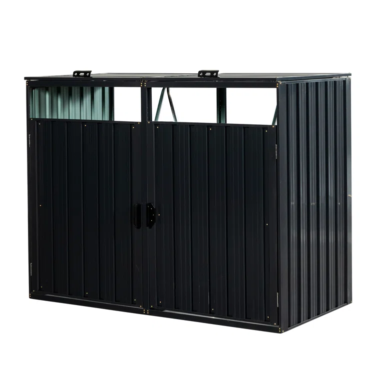 5 ft. W x 3 ft. D Metal Garbage Shed