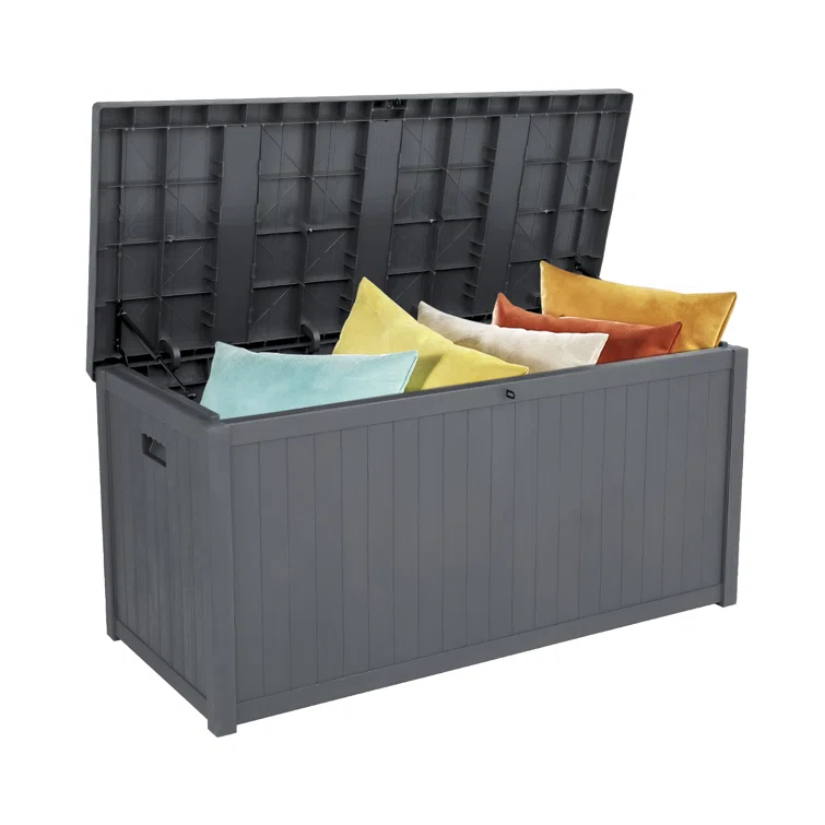113 Gallons Polyethylene Plastic Lockable Storage Deck Box