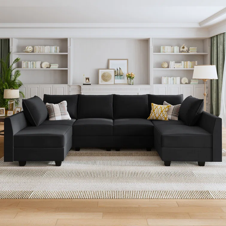 Tremee Modular Sectional Sofa U Shaped Velvet Couch
