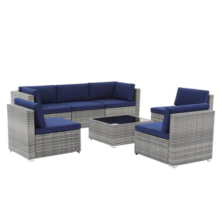 Sanjaya 6 - Person Outdoor Seating Group with Cushions