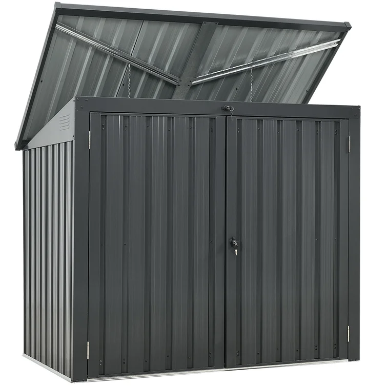 5 ft. 2 in. W x 3 ft. 4 in. D Metal Horizontal Garbage Shed