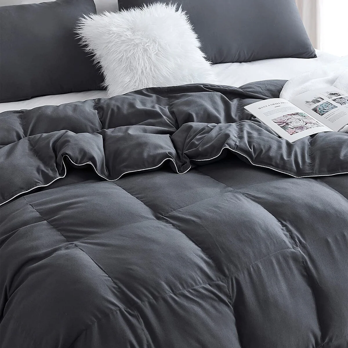 Snorze® Cloud Comforter Set - Coma Inducer® Oversized Bedding in Faded Black